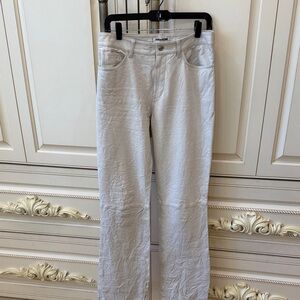 ZADIG & VOLTAIRE CRINKLED OFF WHITE LEATHER PANTS SIZE 38